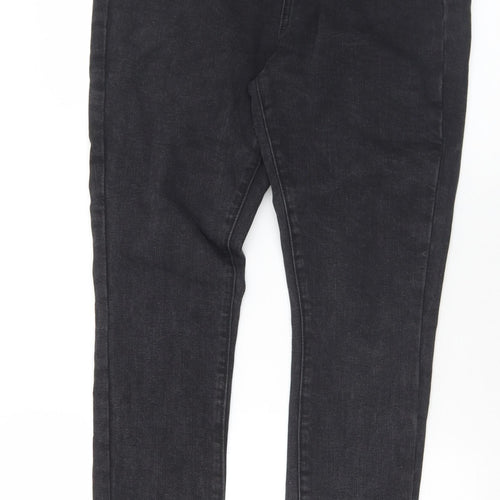 George Womens Black  Cotton Skinny Jeans Size 12 L29 in Regular Button