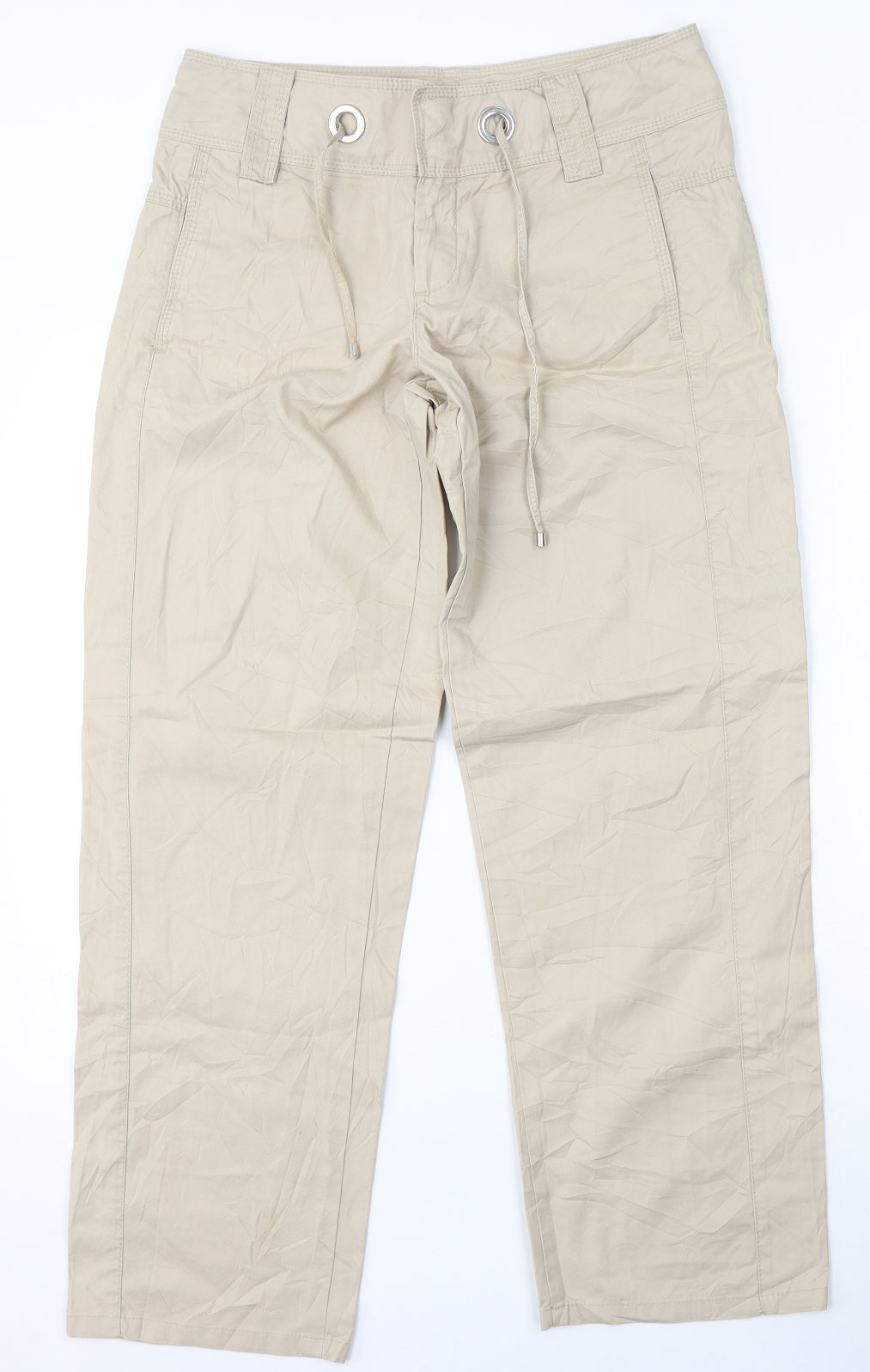 MGXX Womens Beige  Cotton Trousers  Size 12 L28 in Regular
