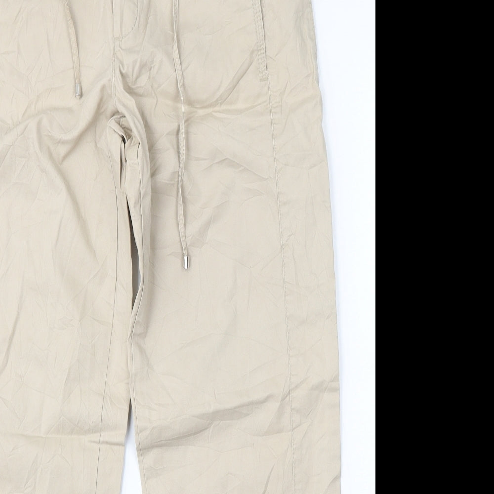 MGXX Womens Beige  Cotton Trousers  Size 12 L28 in Regular