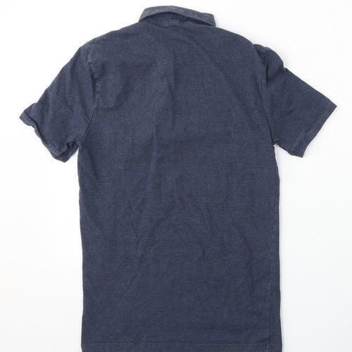 H&M Mens Blue  Polyester  Polo Size XS Collared Button