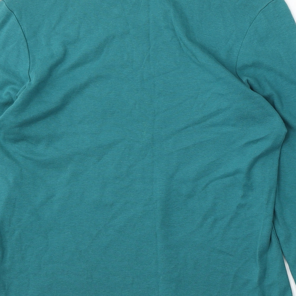 Marks and Spencer Womens Green Round Neck  Cotton Pullover Jumper Size 18