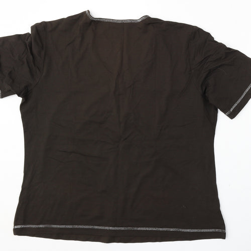 Gerry Weber Womens Brown  Polyester Basic T-Shirt Size M Round Neck