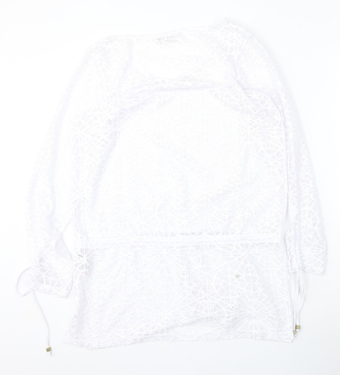 NEXT Womens White Round Neck  Polyester Pullover Jumper Size 12