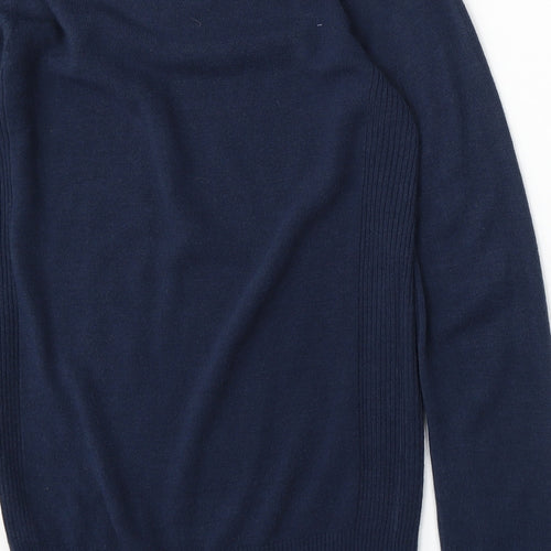 NEXT Womens Blue V-Neck  Acrylic Pullover Jumper Size XS