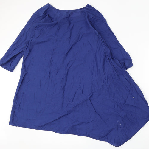 Mausummery Womens Blue  Polyester Shift  Size S  Round Neck