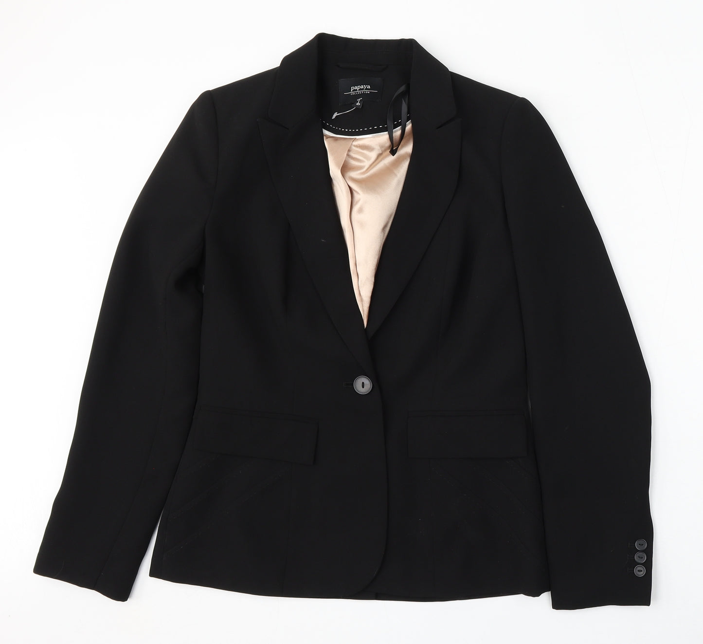 Papaya Womens Black  Polyester Jacket Suit Size 10