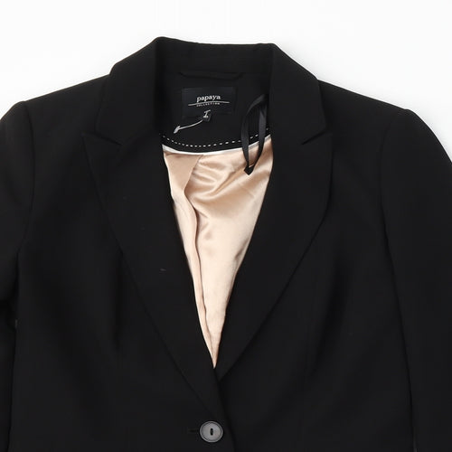 Papaya Womens Black  Polyester Jacket Suit Size 10