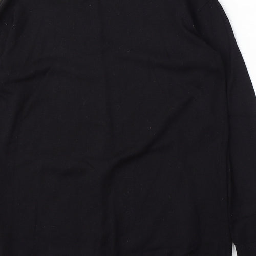 H&M Womens Black V-Neck  Polyester Pullover Jumper Size XS