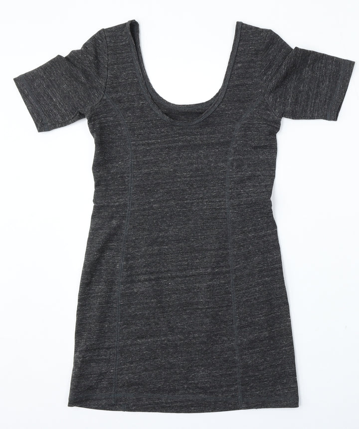 Topshop Womens Grey Round Neck Polyester Pullover Jumper Size 8