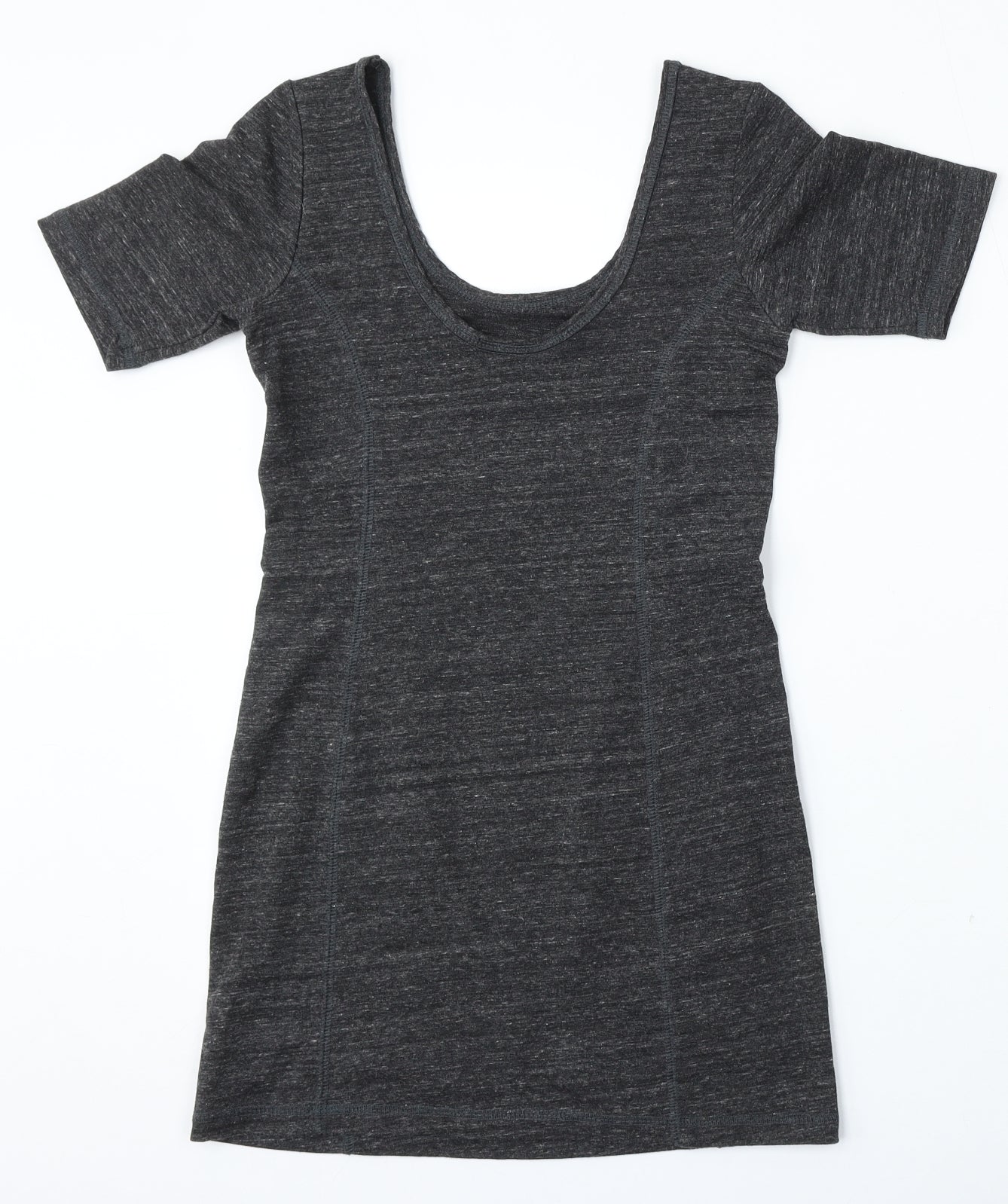 Topshop Womens Grey Round Neck  Polyester Pullover Jumper Size 8