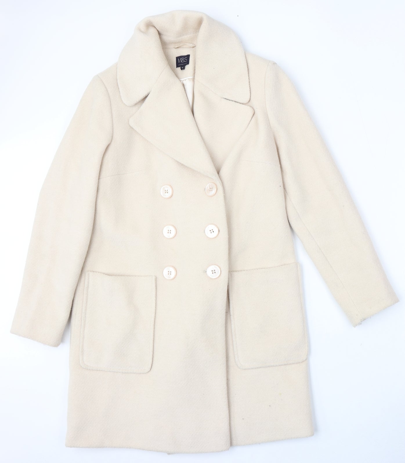Marks and Spencer Womens Beige   Jacket  Size 10  Button