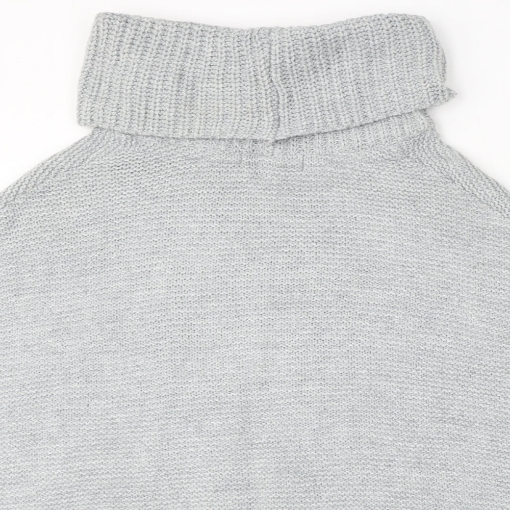 NEXT Womens Grey Roll Neck  Acrylic Pullover Jumper Size S