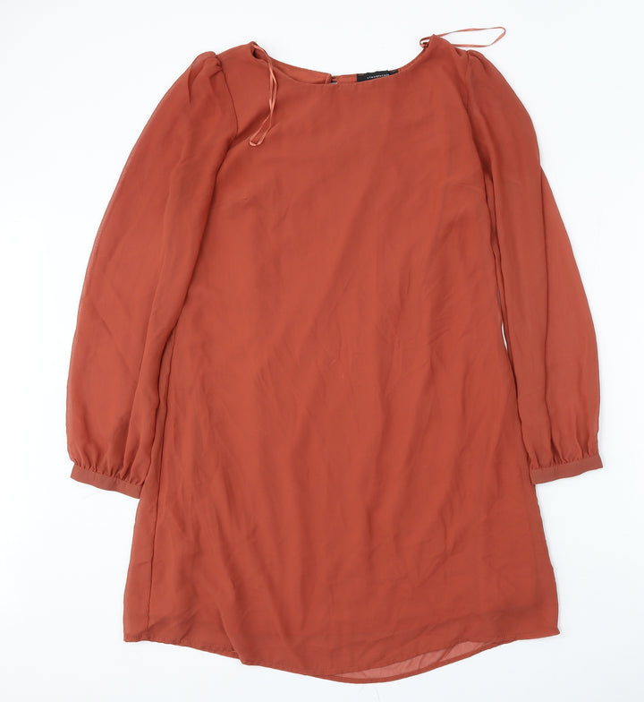 Atmosphere Womens Orange  Polyester Sheath  Size 10  Round Neck