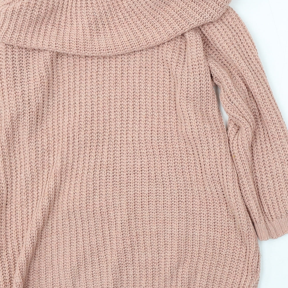 Cameo Rose Womens Pink Roll Neck  Acrylic Pullover Jumper Size S