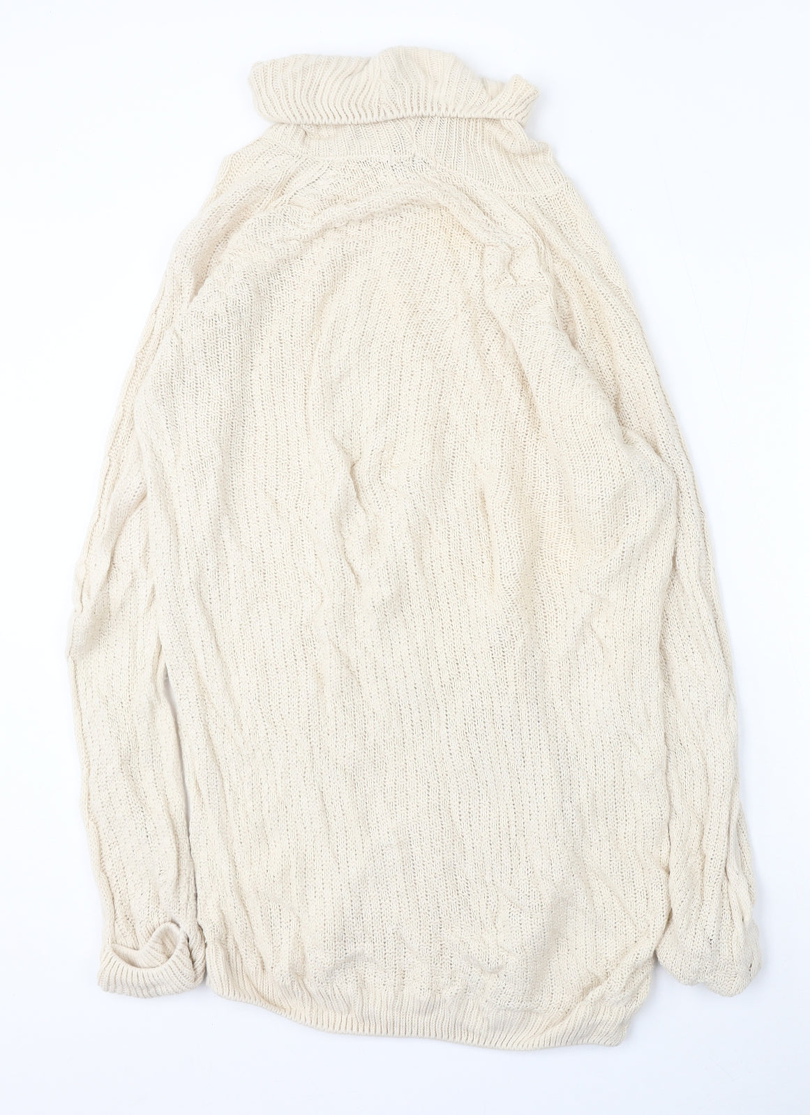 TU Womens Ivory Roll Neck  Acrylic Pullover Jumper Size 8