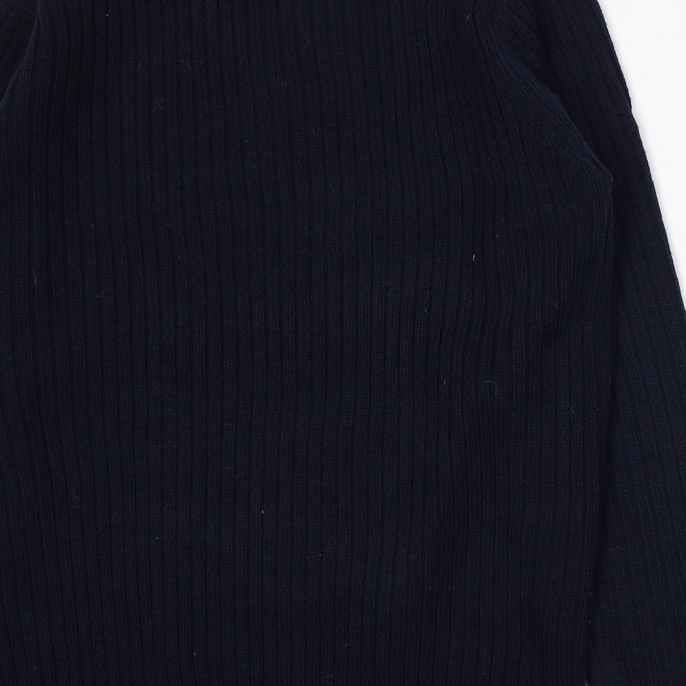 Benzini Mens Blue V-Neck  Acrylic Pullover Jumper Size L