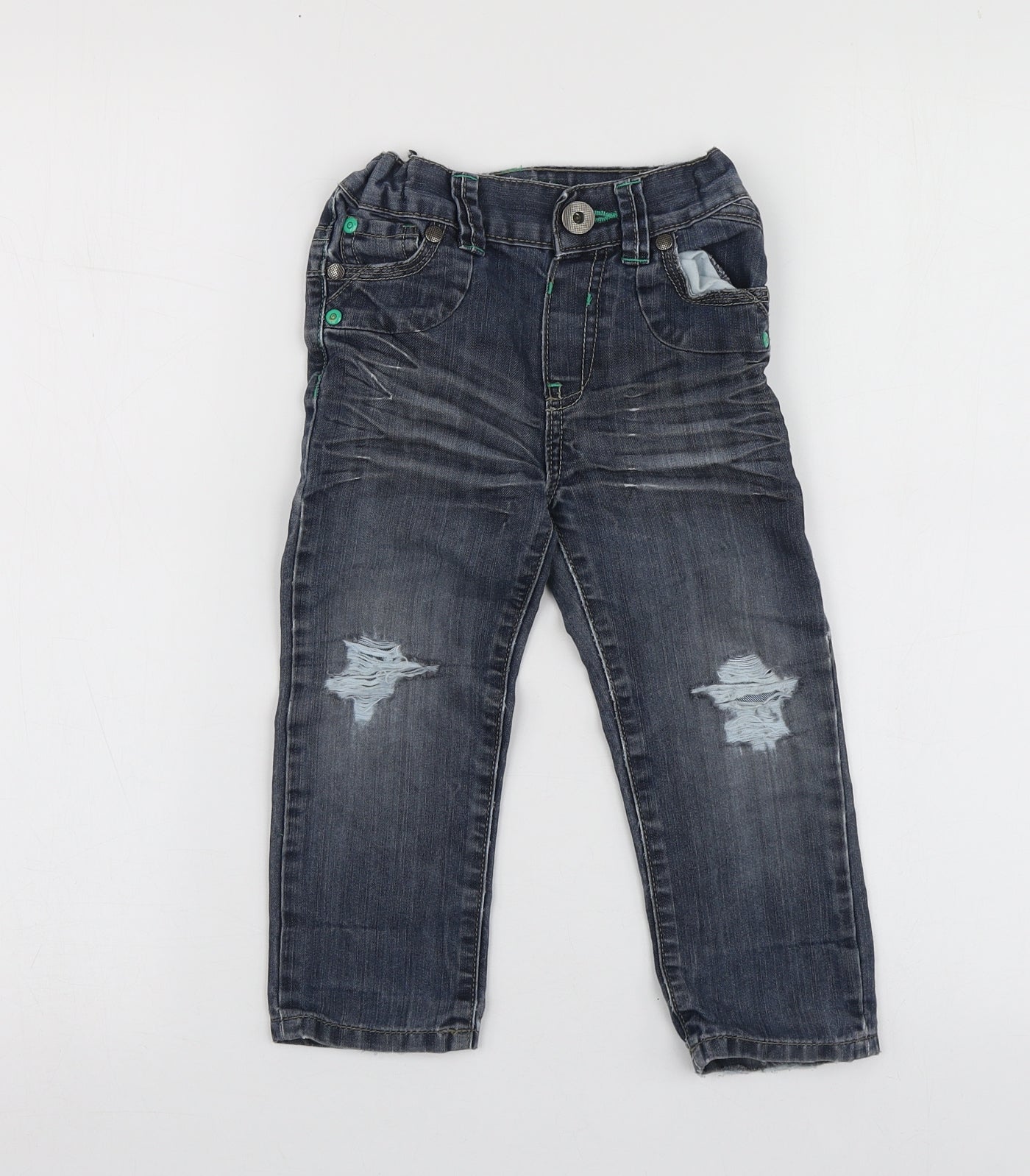 F&F Boys Blue  Cotton Straight Jeans Size 2-3 Years  Regular