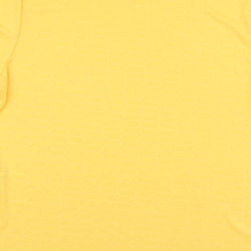 Nike  Mens Yellow  Polyester Basic T-Shirt Size M Round Neck