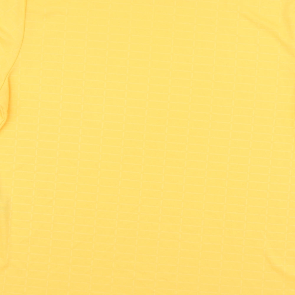 Nike  Mens Yellow  Polyester Basic T-Shirt Size M Round Neck