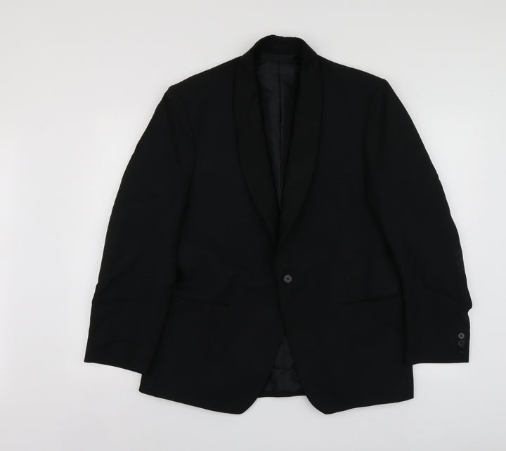 C&A Mens Black Polyester Jacket Suit Jacket Size 42