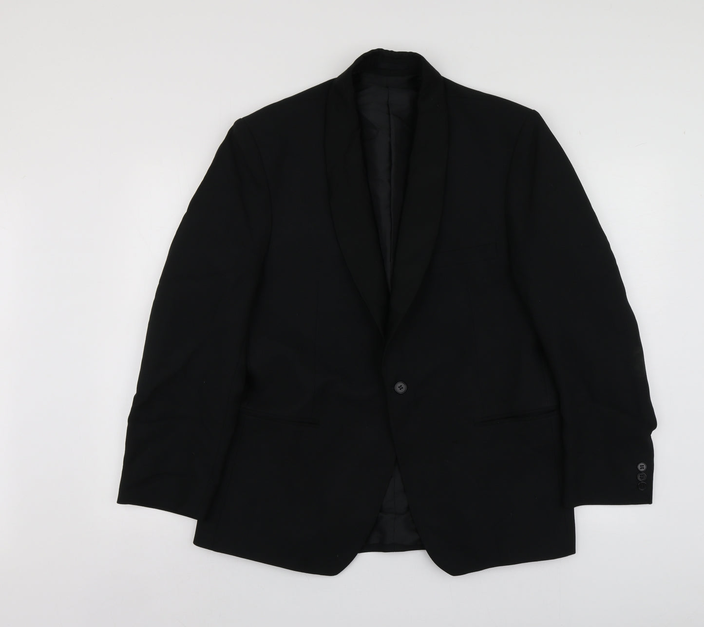 C&A Mens Black  Polyester Jacket Suit Jacket Size 42
