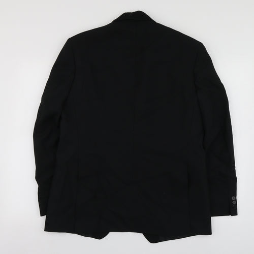 C&A Mens Black  Polyester Jacket Suit Jacket Size 42