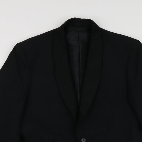 C&A Mens Black  Polyester Jacket Suit Jacket Size 42