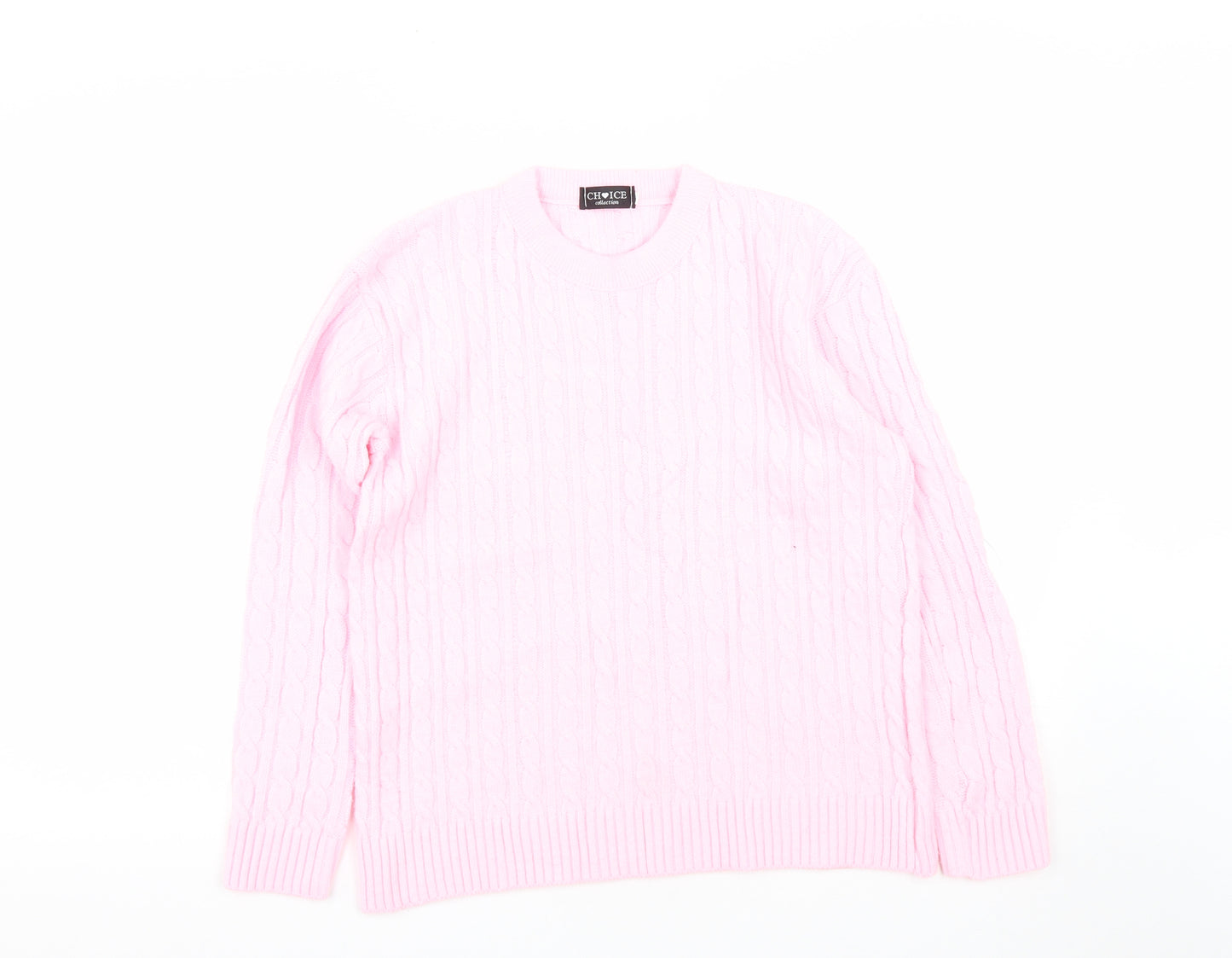 Choice Womens Pink Round Neck  Acrylic Pullover Jumper Size S   - Size S-M