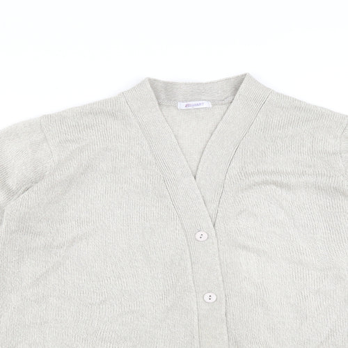 Damart Womens Beige V-Neck  Acrylic Cardigan Jumper Size 12