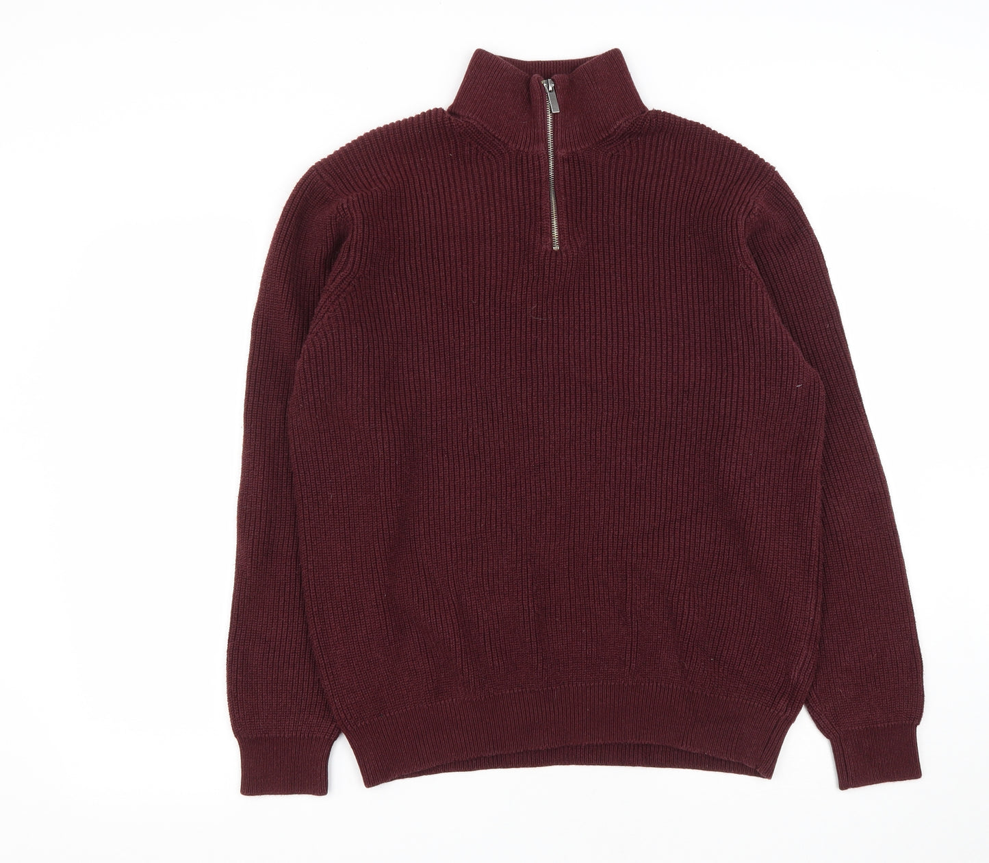 F&F Mens Red High Neck  Acrylic Pullover Jumper Size XL