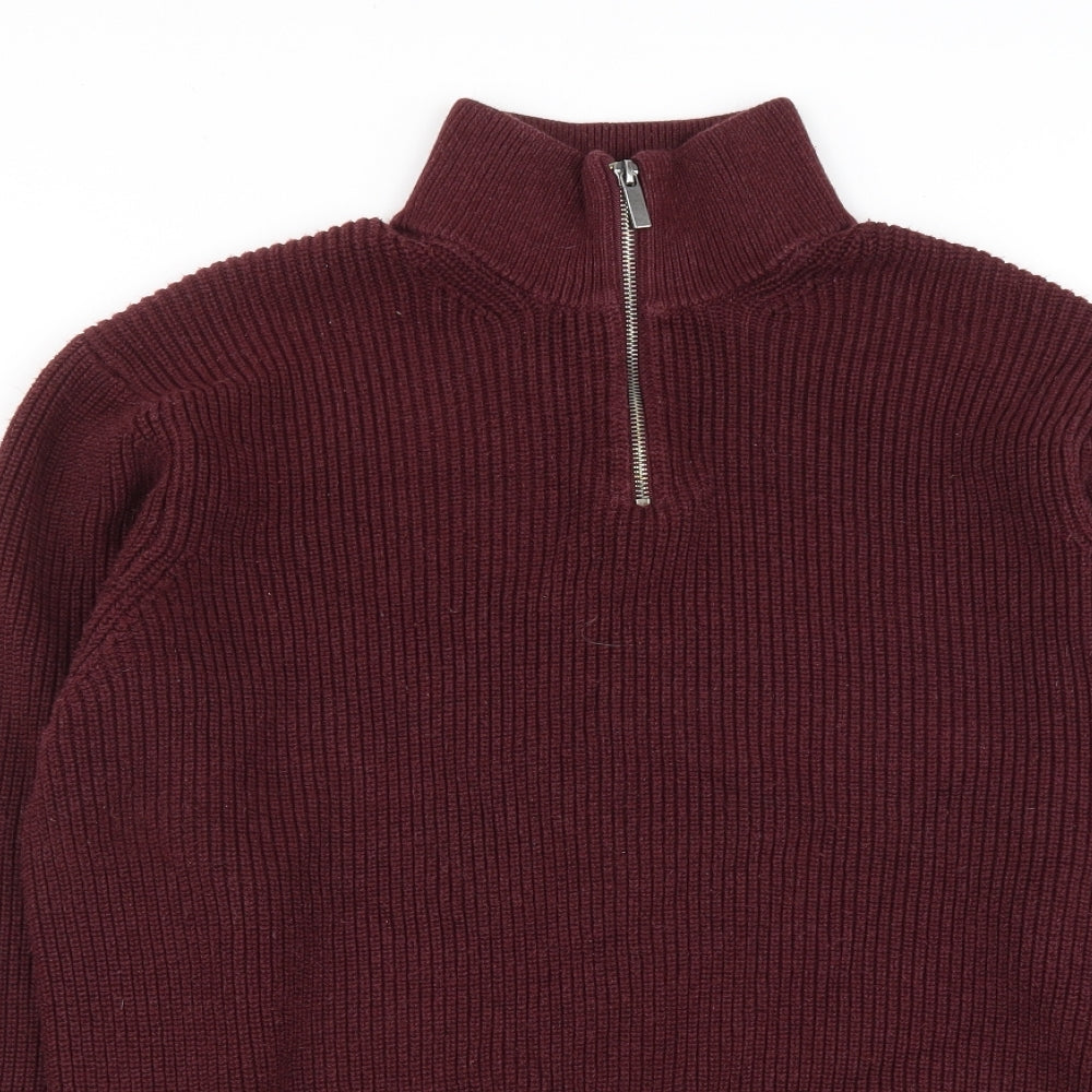 F&F Mens Red High Neck  Acrylic Pullover Jumper Size XL