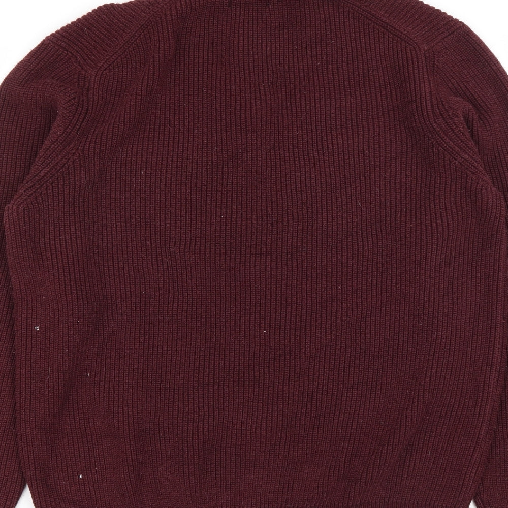 F&F Mens Red High Neck  Acrylic Pullover Jumper Size XL