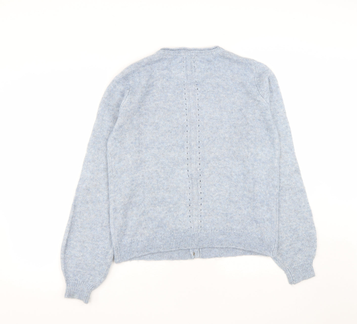 Fat Face Womens Blue Round Neck  Nylon Cardigan Jumper Size 12