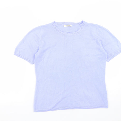 Marks and Spencer Womens Purple Round Neck  Acetate Pullover Jumper Size 12