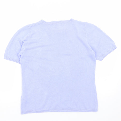 Marks and Spencer Womens Purple Round Neck  Acetate Pullover Jumper Size 12