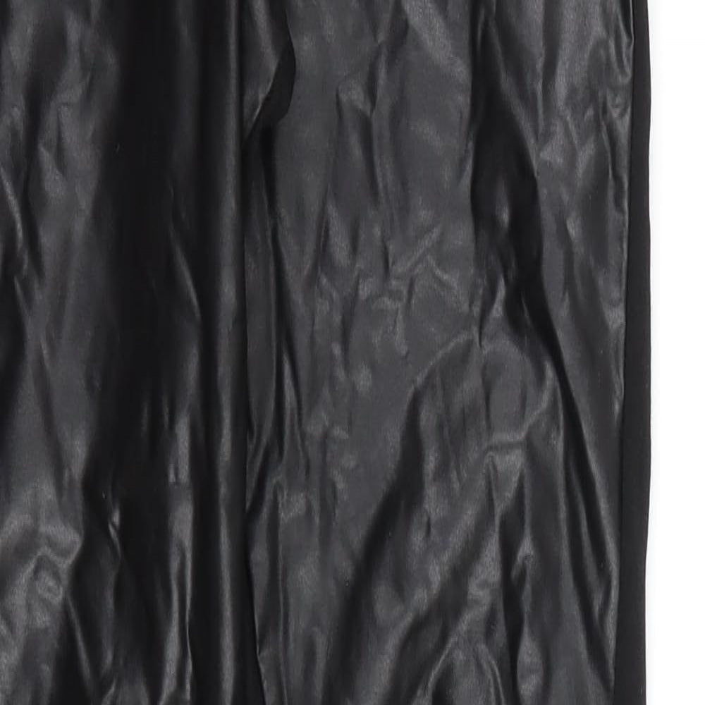 River Island Womens Black  Cotton Cropped Leggings Size 12 L27 in