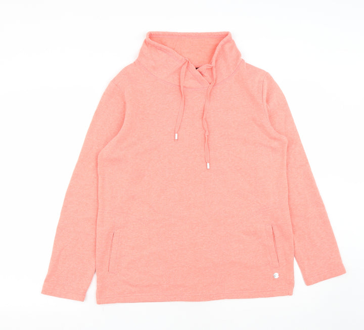 Emreco Womens Orange  Cotton Pullover Sweatshirt Size 10  Drawstring