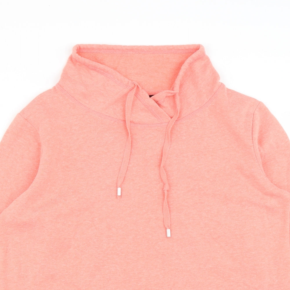 Emreco Womens Orange  Cotton Pullover Sweatshirt Size 10  Drawstring