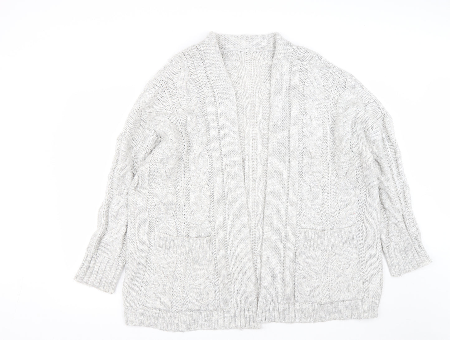 Primark Womens Grey V-Neck  Acrylic Cardigan Jumper Size XL