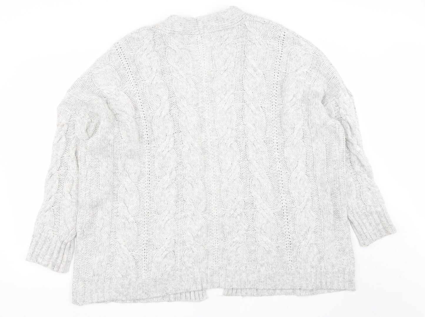 Primark Womens Grey V-Neck  Acrylic Cardigan Jumper Size XL