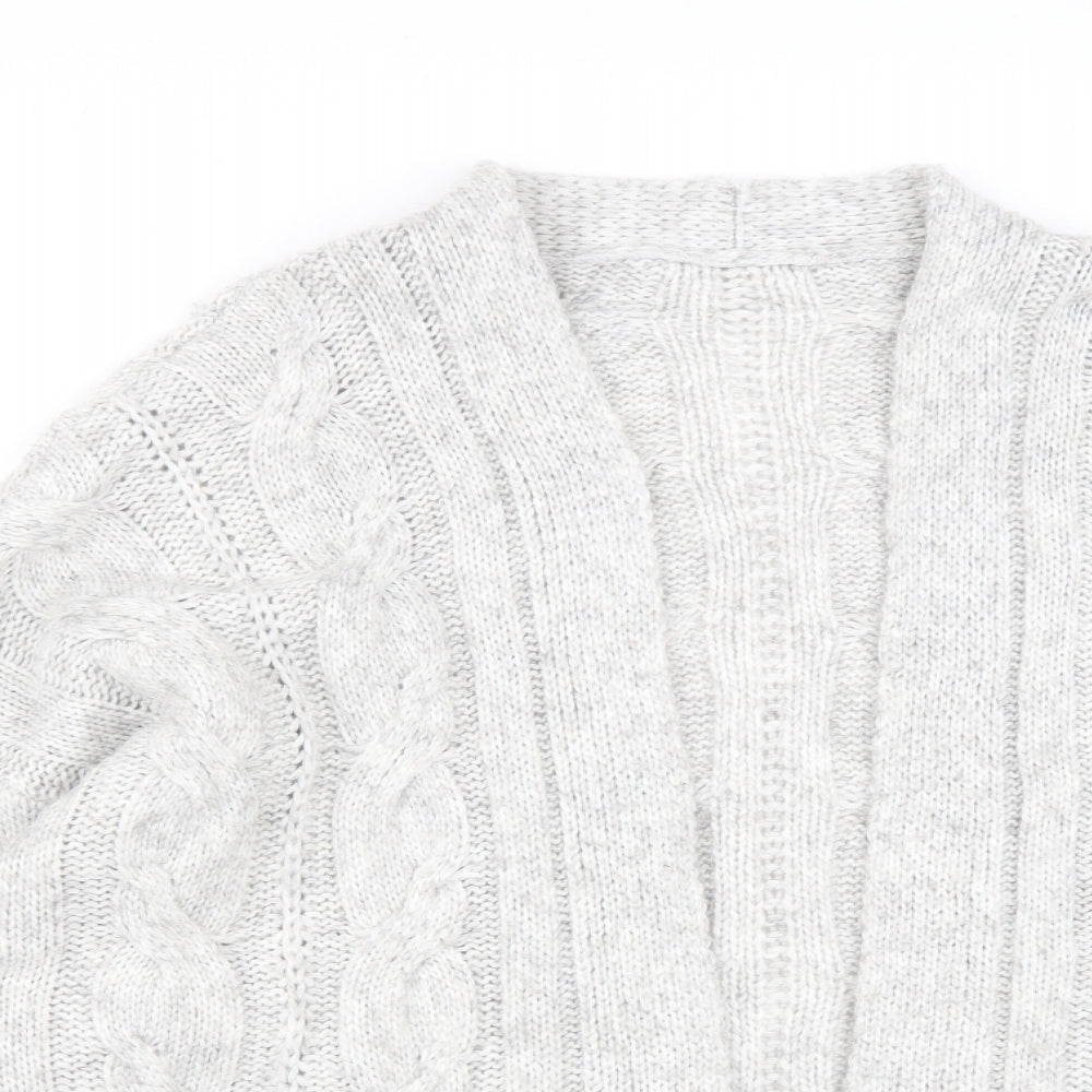 Primark Womens Grey V-Neck  Acrylic Cardigan Jumper Size XL