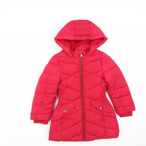 George Girls Pink   Quilted Coat Size 4-5 Years