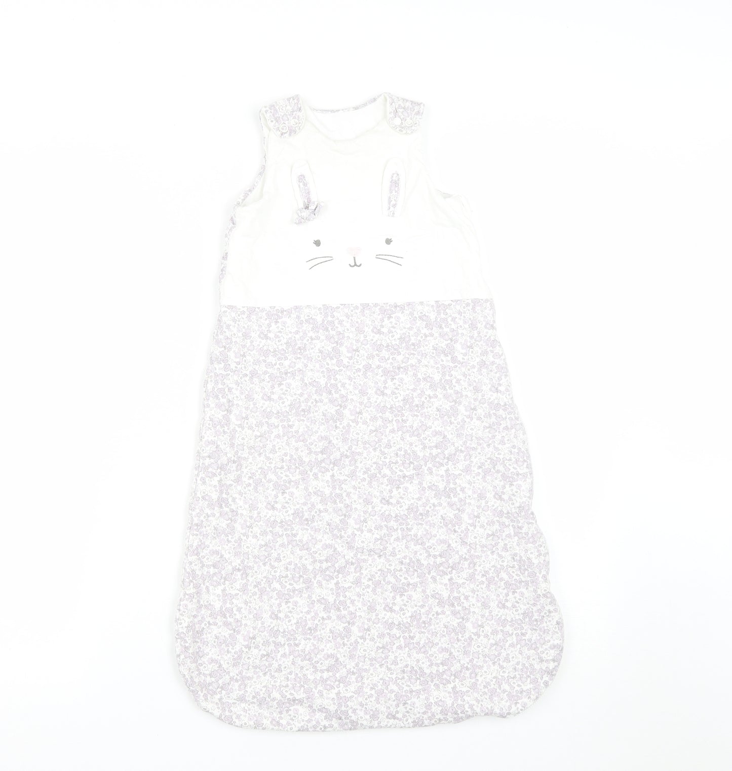 TU Girls Purple Floral Cotton Romper One-Piece Size 12 Months  Snap - Bunny Rabbit