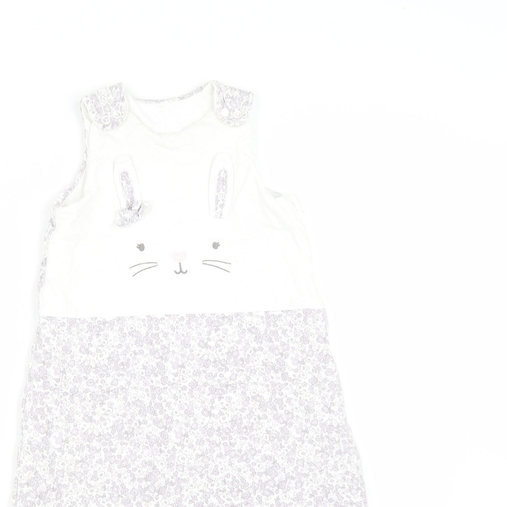 TU Girls Purple Floral Cotton Romper One-Piece Size 12 Months  Snap - Bunny Rabbit