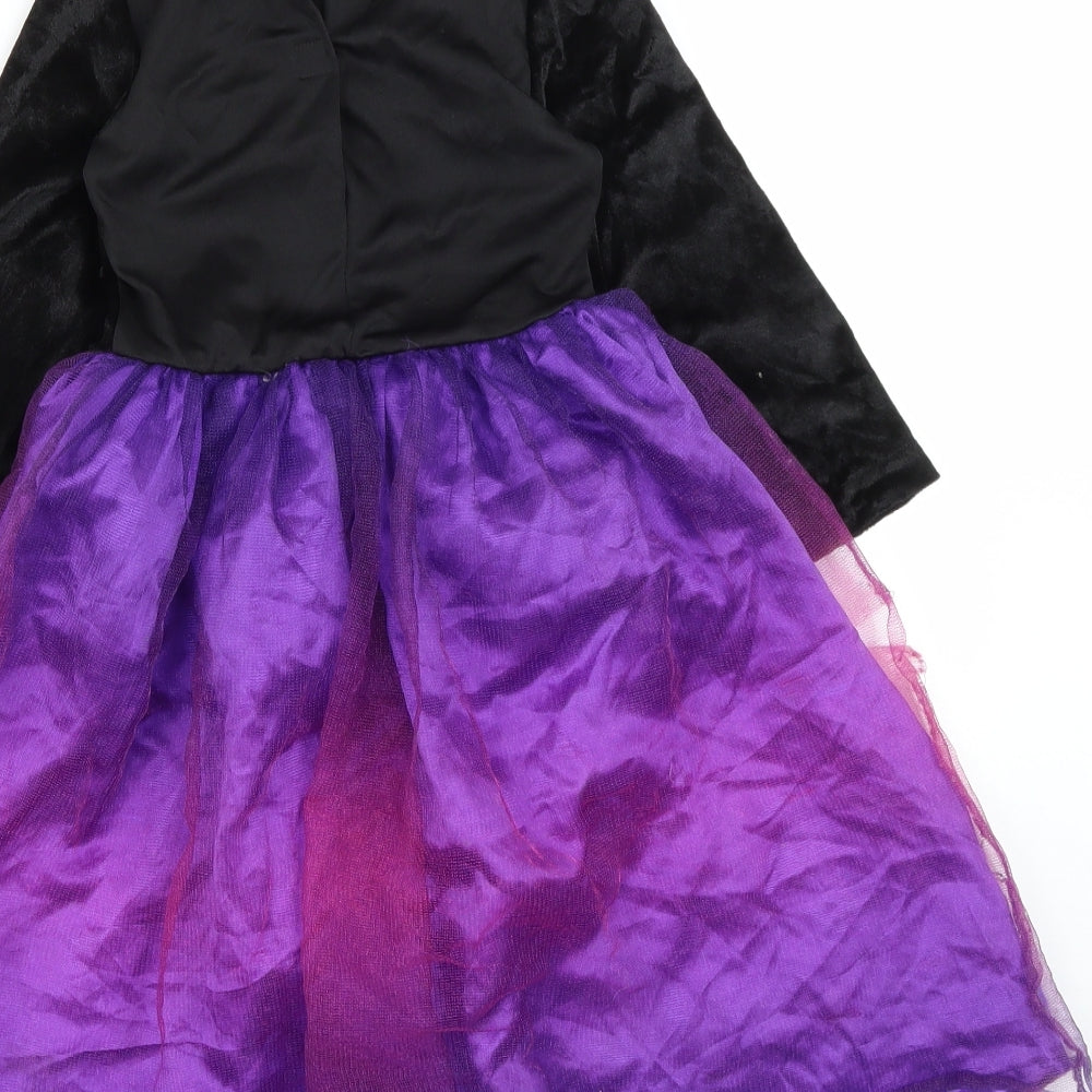TU Girls Purple  Polyester Tutu Dress  Size 3-4 Years  Round Neck Hook & Loop - Disney The Little Mermaid Ursula