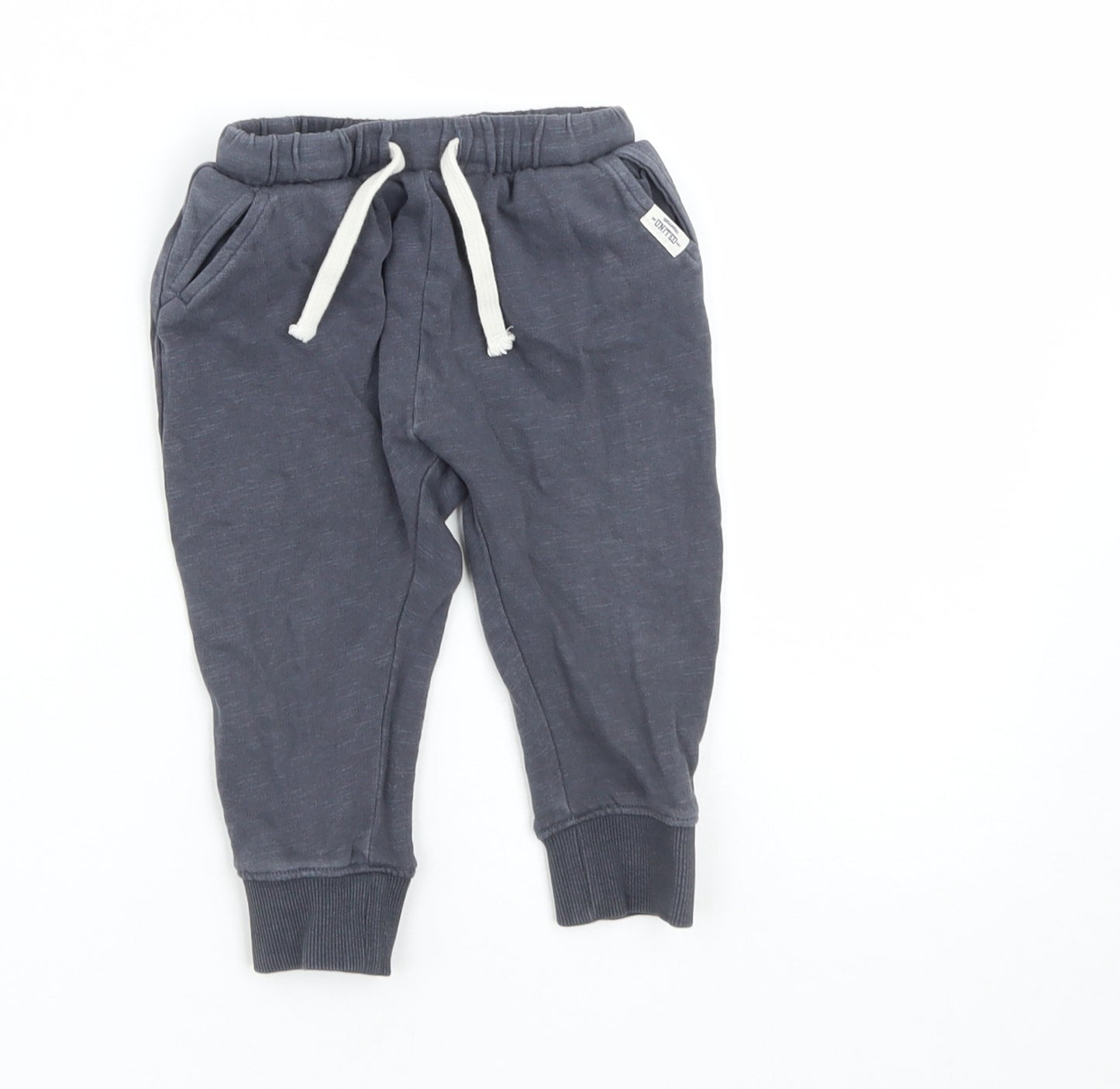 H&M Boys Blue  Cotton Jogger Trousers Size 12-18 Months  Drawstring