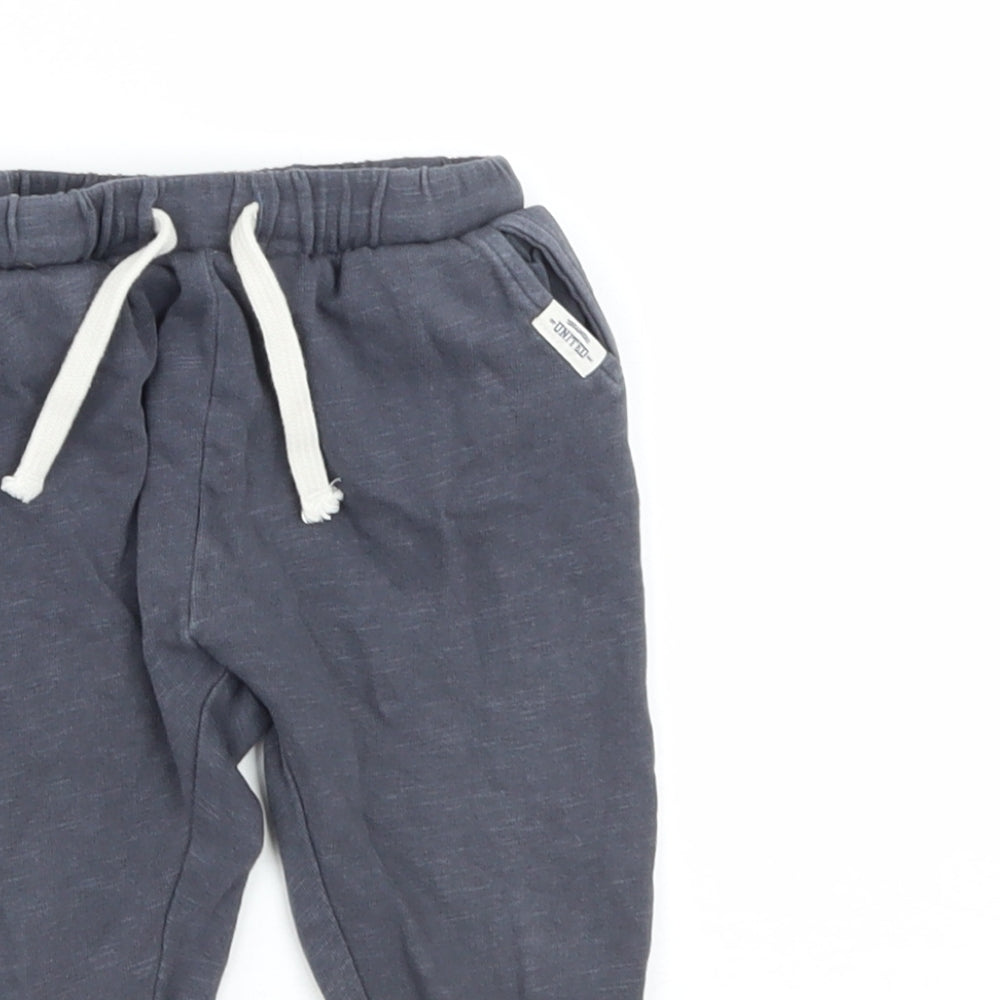 H&M Boys Blue  Cotton Jogger Trousers Size 12-18 Months  Drawstring