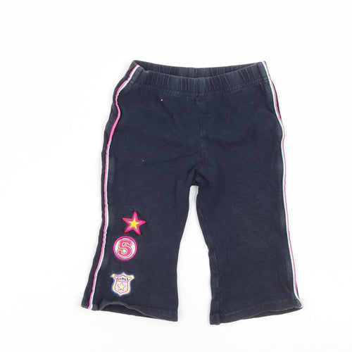 NEXT Girls Blue  Cotton Jogger Trousers Size 6-9 Months