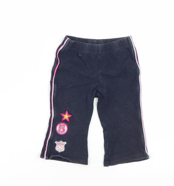 NEXT Girls Blue  Cotton Jogger Trousers Size 6-9 Months