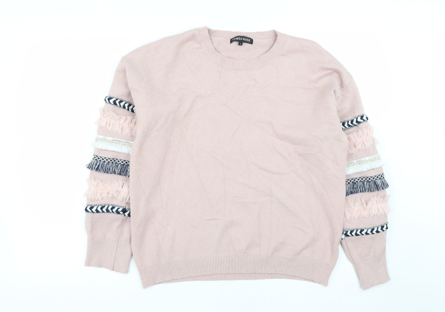 Cameo Rose Womens Pink Round Neck  Polyamide Pullover Jumper Size L